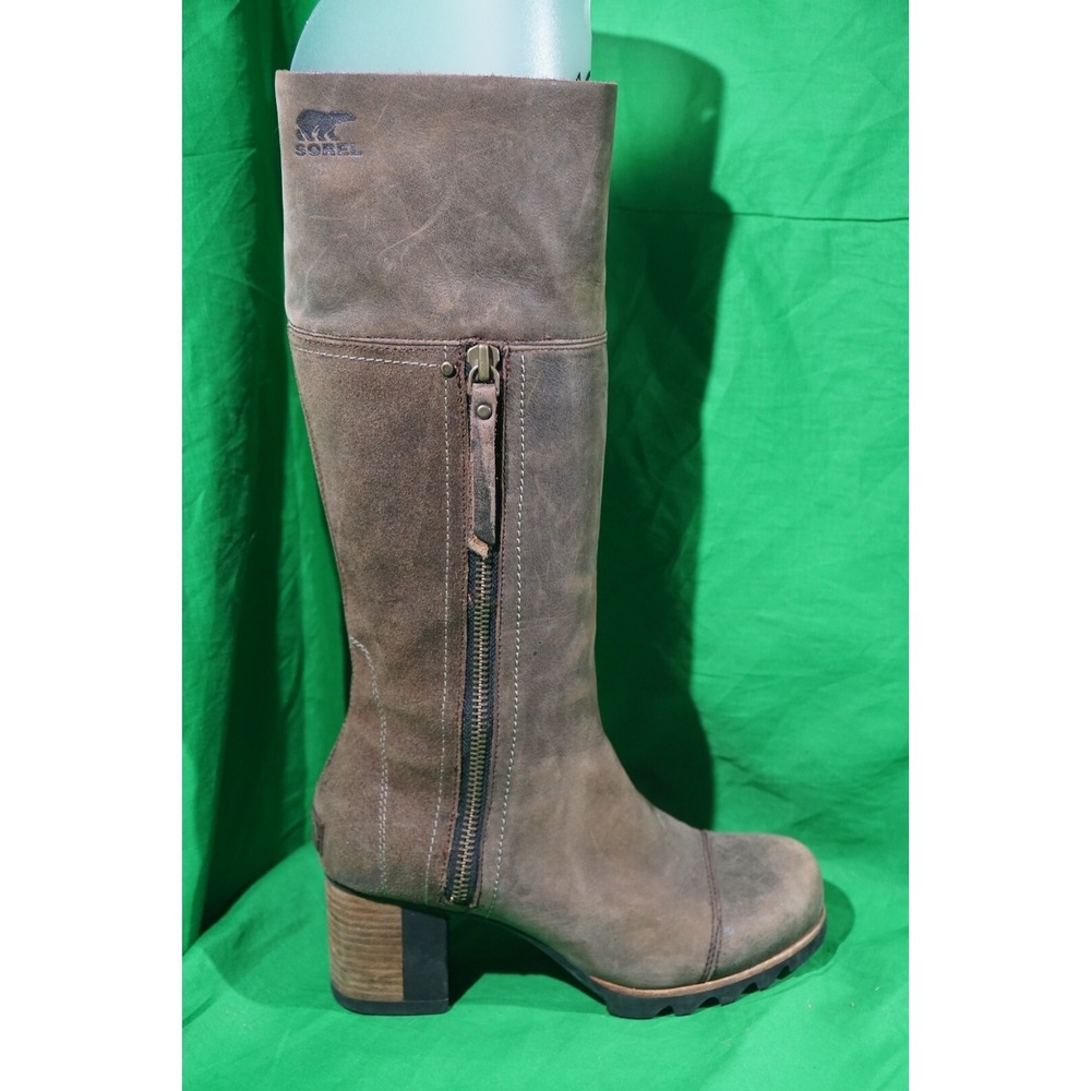 Sorel Addington Boots Womens Leather Tall Knee High Heel Zip Size 7.5 - Picture 7 of 9